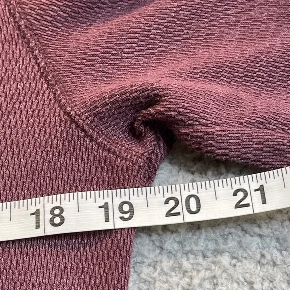 Abercrombie & Fitch Shirt Mens Medium Red Waffle Knit Thermal Henley Comfy Casua - Picture 9 of 11